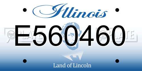 E560460 Illinois License Plate