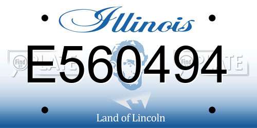E560494 Illinois License Plate