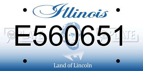 E560651 Illinois License Plate