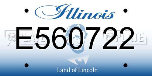 E560722 Illinois License Plate