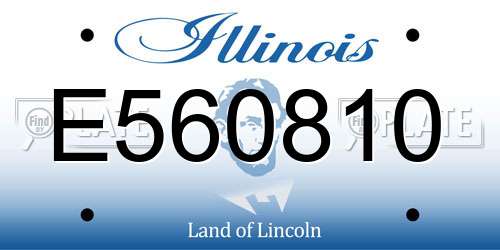 E560810 Illinois License Plate