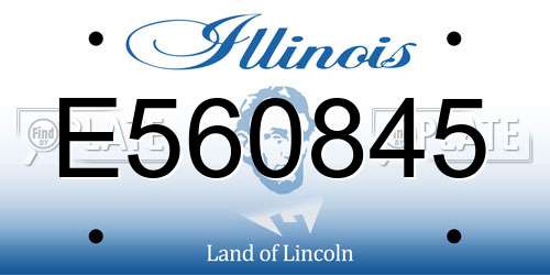 E560845 Illinois License Plate