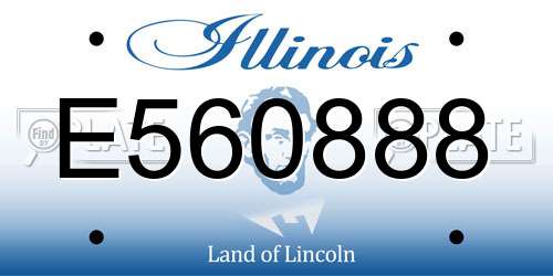 E560888 Illinois License Plate