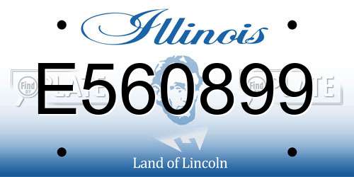 E560899 Illinois License Plate