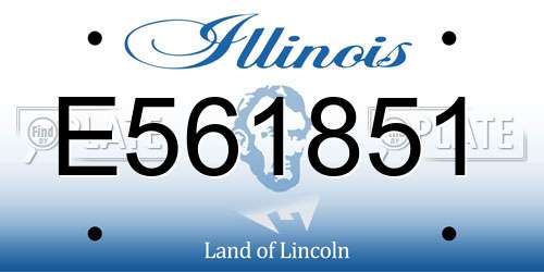 E561851 Illinois License Plate