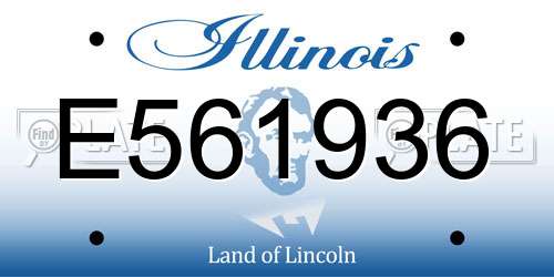 E561936 Illinois License Plate