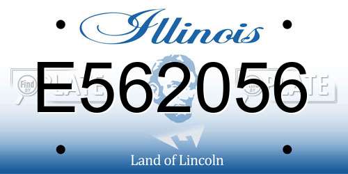 E562056 Illinois License Plate