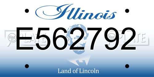 E562792 Illinois License Plate