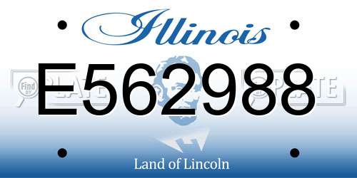 E562988 Illinois License Plate