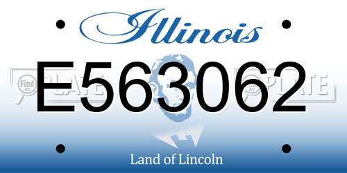 E563062 Illinois License Plate