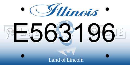 E563196 Illinois License Plate