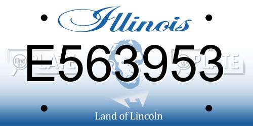 E563953 Illinois License Plate