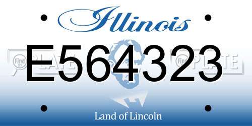 E564323 Illinois License Plate