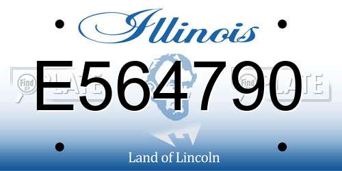 E564790 Illinois License Plate