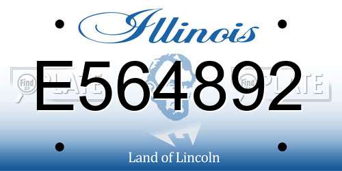 E564892 Illinois License Plate
