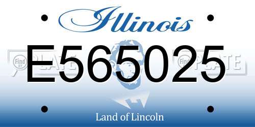 E565025 Illinois License Plate