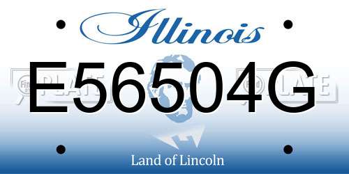 E56504G Illinois License Plate