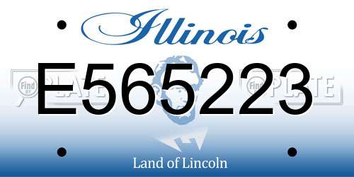 E565223 Illinois License Plate