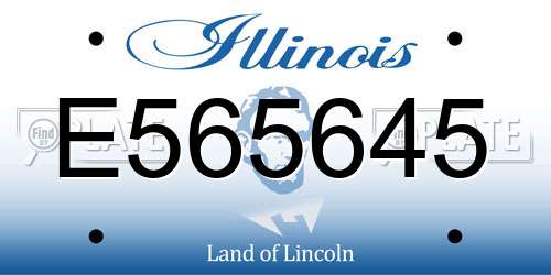 E565645 Illinois License Plate