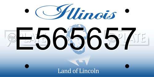 E565657 Illinois License Plate