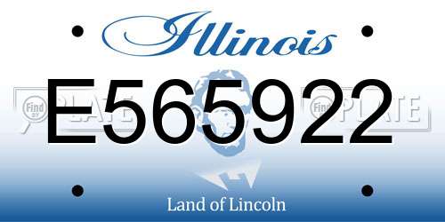 E565922 Illinois License Plate
