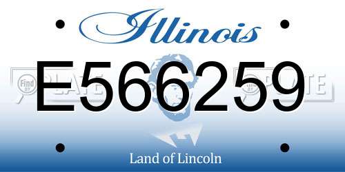 E566259 Illinois License Plate