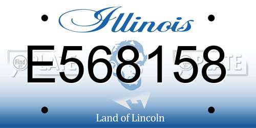 E568158 Illinois License Plate