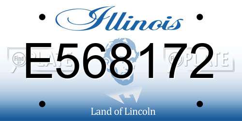 E568172 Illinois License Plate