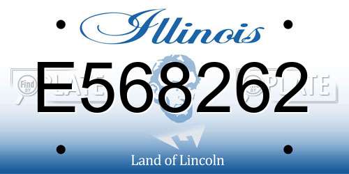 E568262 Illinois License Plate