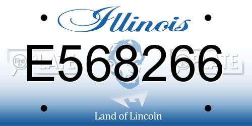 E568266 Illinois License Plate