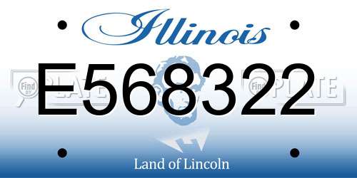E568322 Illinois License Plate