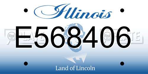E568406 Illinois License Plate