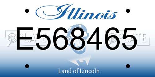 E568465 Illinois License Plate
