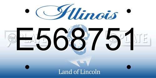 E568751 Illinois License Plate