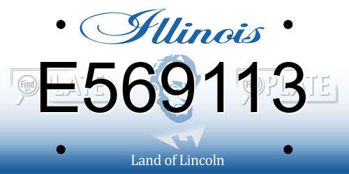 E569113 Illinois License Plate