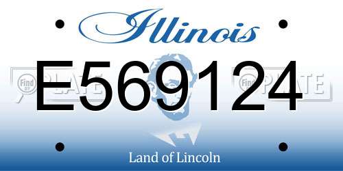 E569124 Illinois License Plate