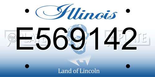 E569142 Illinois License Plate