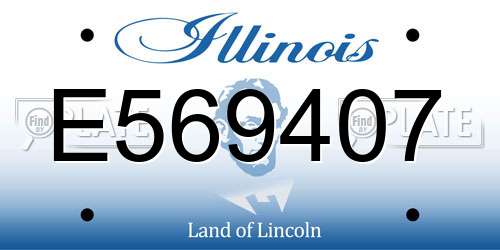 E569407 Illinois License Plate