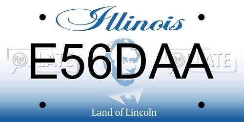 E56DAA Illinois License Plate