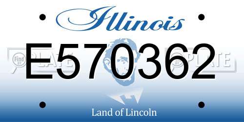 E570362 Illinois License Plate