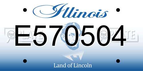 E570504 Illinois License Plate