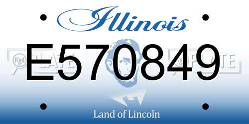 E570849 Illinois License Plate