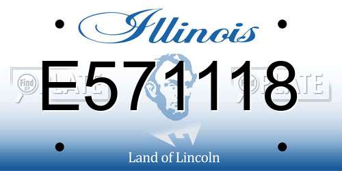 E571118 Illinois License Plate