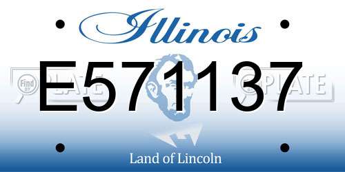 E571137 Illinois License Plate