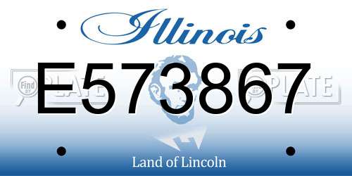 E573867 Illinois License Plate