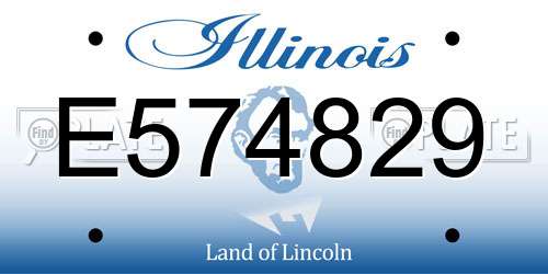 E574829 Illinois License Plate
