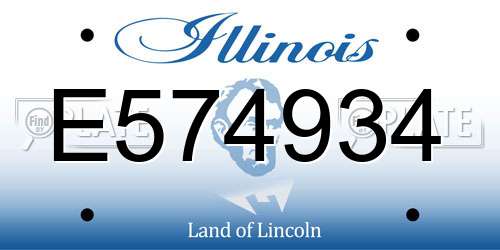 E574934 Illinois License Plate