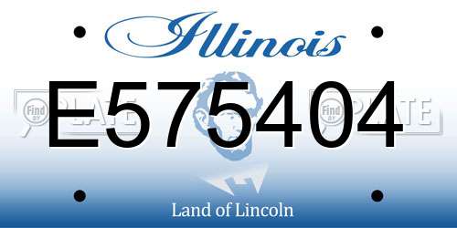 E575404 Illinois License Plate