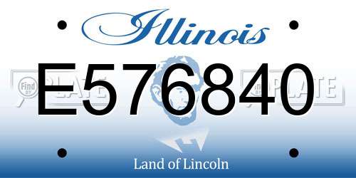 E576840 Illinois License Plate