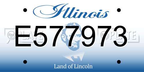 E577973 Illinois License Plate